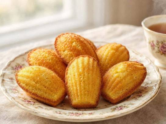 Des madeleines artisanales d'Angoulême dans une assiette