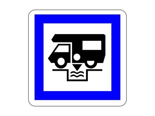 Panneau d'indication CE24 - Station de vidange pour caravanes, autocaravanes et cars
