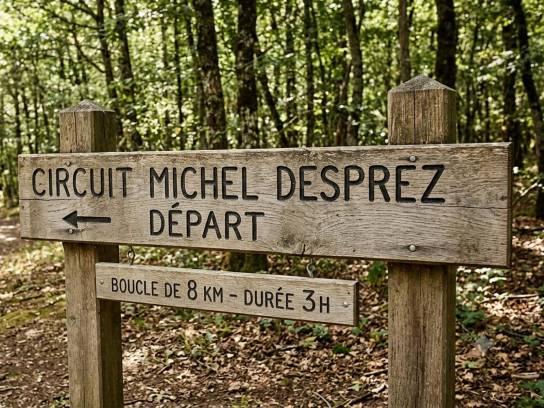 Panneau directionnel pour le Circuit Michel Desprez - Puymoyen, Charente, Nouvelle-Aquitaine, France.