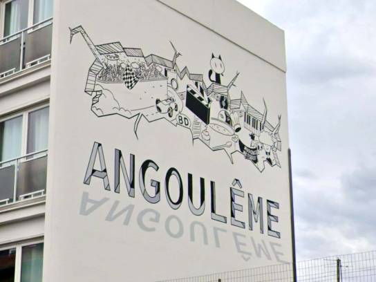 Mur peint "Angoulême et ses festivals" - Angoulême, Charente, Nouvelle-Aquitaine, France.