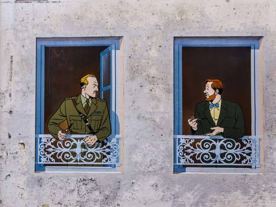 Mur peint "Black et Mortimer" - Angoulême, Charente, Nouvelle-Aquitaine, France.