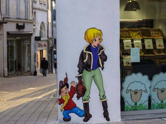 Mur peint "Natacha et P'tit bout d'Chique" - Angoulême, Charente, Nouvelle-Aquitaine, France.