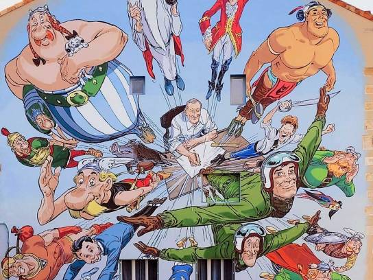 Mur peint "Uderzo dans son cosmos" - Angoulême, Charente, Nouvelle-Aquitaine, France.