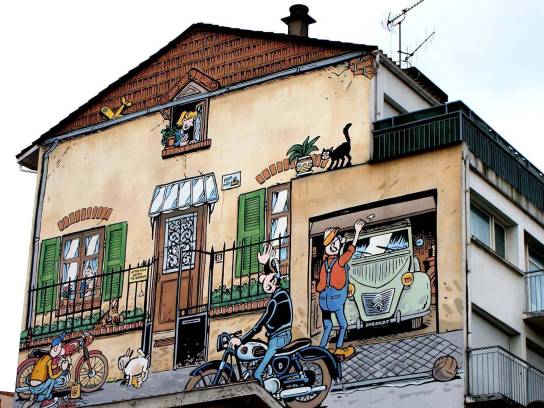 Mur peint "Un samedi à Malakoff" - Angoulême, Charente, Nouvelle-Aquitaine, France.