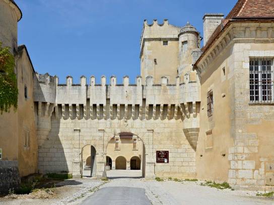 Château de l'Oisellerie : entrée principale - Saint-Michel, Charente, Nouvelle-Aquitaine, France.
