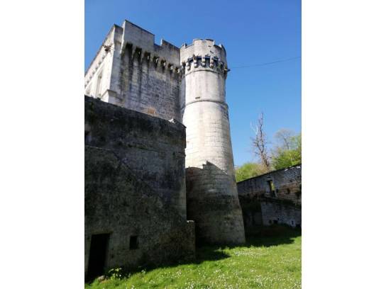 Château de la Tranchade : l'aile ouest vue des douves - Garat, Charente, Nouvelle-Aquitaine, France.