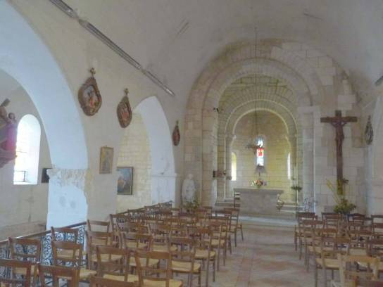 Église Saint-Pierre : la nef - Sers, Charente, Nouvelle-Aquitaine, France.