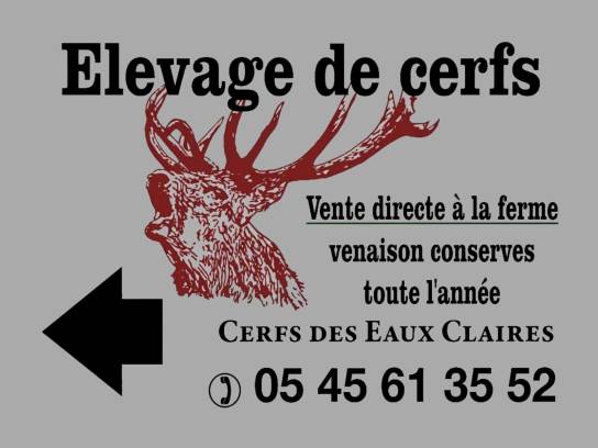 Panneau Cerfs des Eaux Claires - Voeuil-et-Giget, Charente, Nouvelle-Aquitaine, France.
