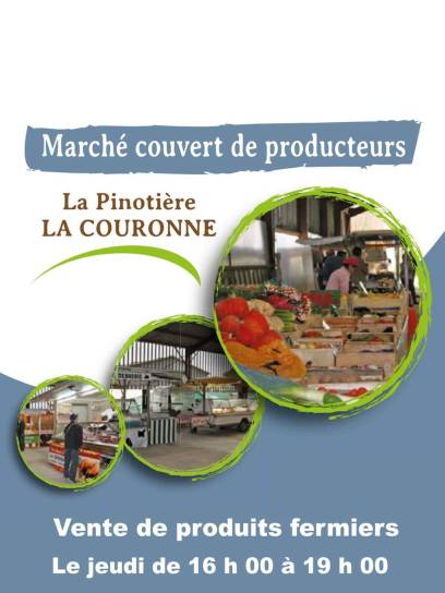 Affiche du marché de producteurs de La Pinotière à La Couronne, Charente, Nouvelle-Aquitaine, France.