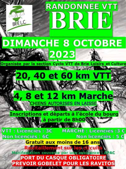 Affiche Randonnée VTT Brie, Charente, Nouvelle-Aquitaine, France.