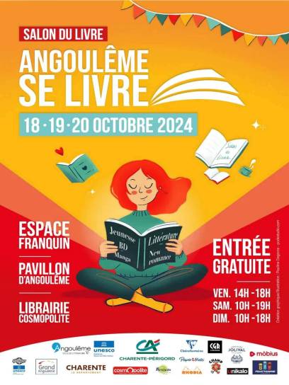 Affiche du salon Angoulême se livre - Angoulême, Charente, Nouvelle-Aquitaine, France.