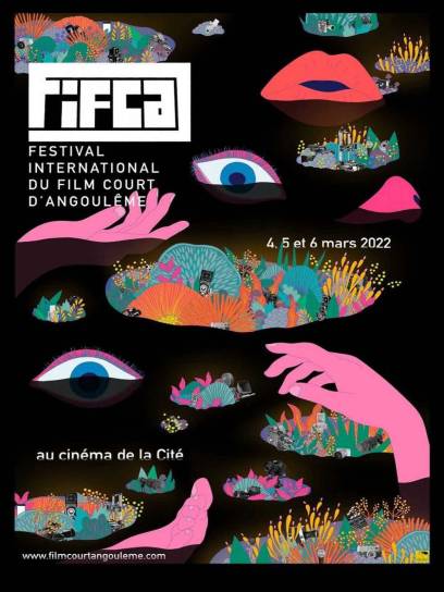Affiche du Festival International du Film Court d'Angoulême - Angoulême, Charente, Nouvelle-Aquitaine, France.