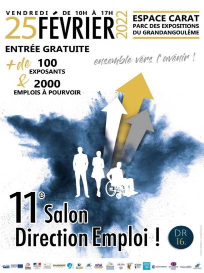 Affiche du salon Direction Emploi - L'Isle-d'Espagnac, Charente, Nouvelle-Aquitaine, France.