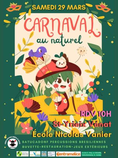 Affiche du carnaval à Saint-Yrieix-sur-Charente, Charente, Nouvelle-Aquitaine, France.