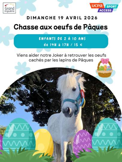 Affiche Chasse aux oeufs de Pâques au Centre équestre GrandAngoulême - La Couronne, Charente, Nouvelle-Aquitaine, France.