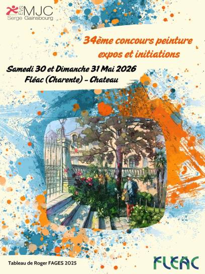 Affiche Concours de peinture, expos et initiations - Fléac, Charente, Nouvelle-Aquitaine, France.