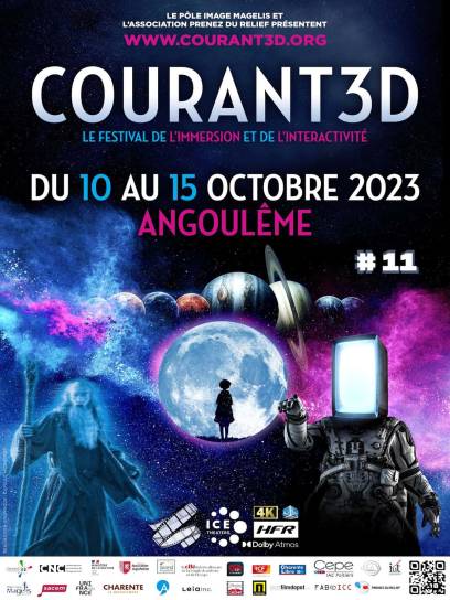 Affiche Festivel Courant3D - Angoulême, Charente, Nouvelle-Aquitaine, France.