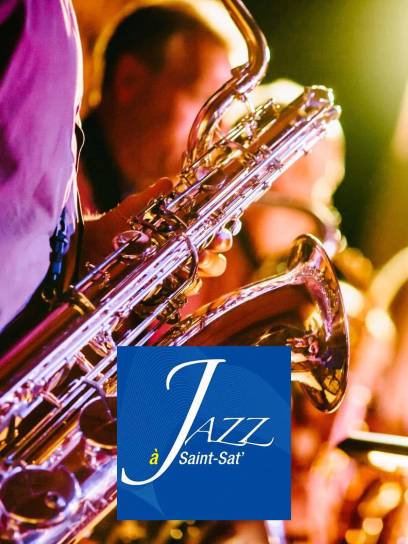 Affiche pour festival Jazz à Saint-Sat - Saint-Saturnin, Charente, Nouvelle-Aquitaine, France.