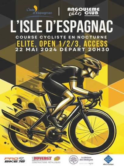 Affiche du Grand Prix de l'Isle d'Espagnac, Charente, Nouvelle-Aquitaine, France.