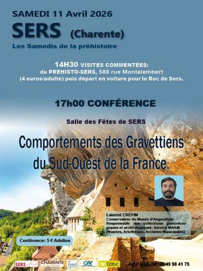 Affiche Les Samedis de la préhistoire - Sers, Charente, Nouvelle-Aquitaine, France.