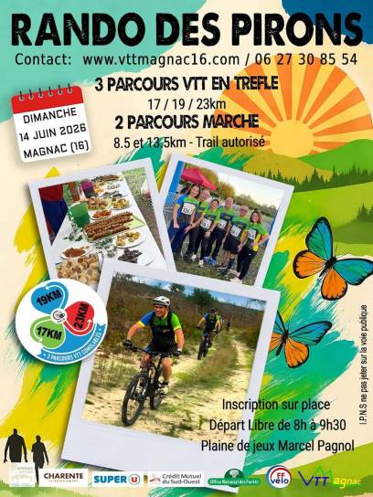 Affiche Rando des Pirons - Magnac-sur-Touvre, Charente, Nouvelle-Aquitaine, France.