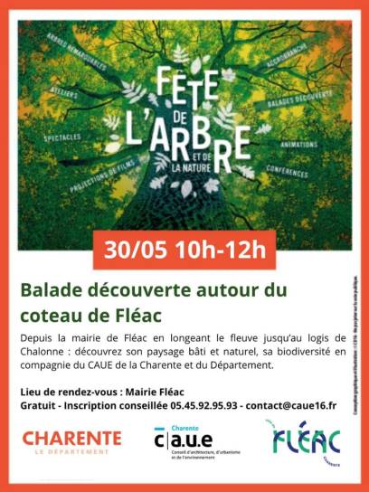 Afffiche A la découverte du coteau de Fléac, Charente, Nouvelle-Aquitaine, France.