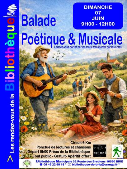 Affiche Balade Poétique et Musicale - Brie, Charente, Nouvelle-Aquitaine, France.