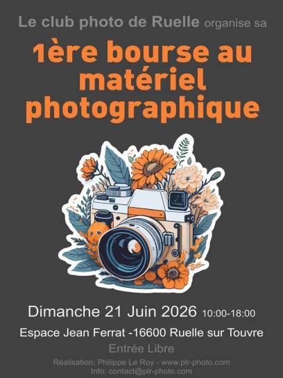 Affiche Bourse au matériel photographique - Ruelle-sur-Touvre, Charente, Nouvelle-Aquitaine, France.