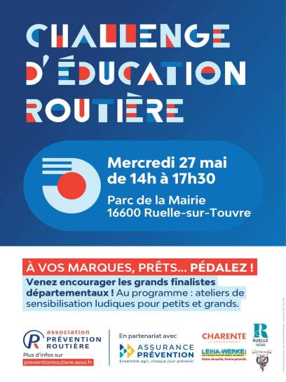 Affiche du Challenge d'éducation routière - Finale départementale - Ruelle-sur-Touvre, Charente, Nouvelle-Aquitaine, France.