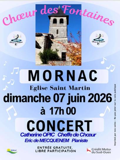 Affiche Chœur des Fontaines - Mornac, Charente, Nouvelle-Aquitaine, France.