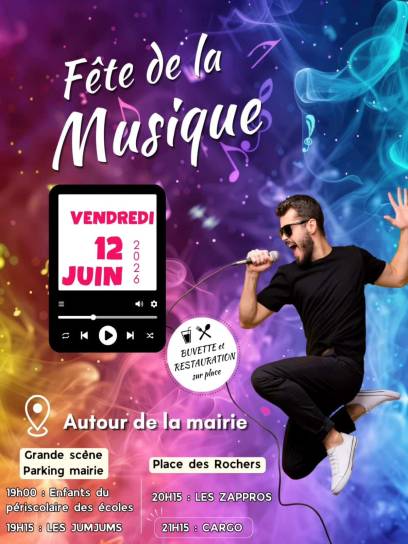 Affiche Fête de la musique à Saint-Yrieix-sur-Charente, Charente, Nouvelle-Aquitaine, France.