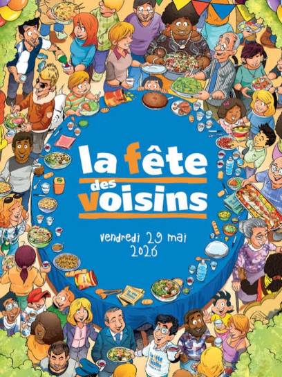 Affiche Fête des voisins à l'Houmeau - Angoulême, Charente, Nouvelle-Aquitaine, France.