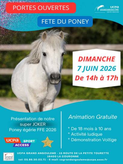 Affiche Fête du Poney au centre équestre GrandAngoulême - La Couronne, Charente, Nouvelle-Aquitaine, France.