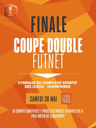 Affiche Finale Coupe Double Futnet - Champniers, Charente, Nouvelle-Aquitaine, France.