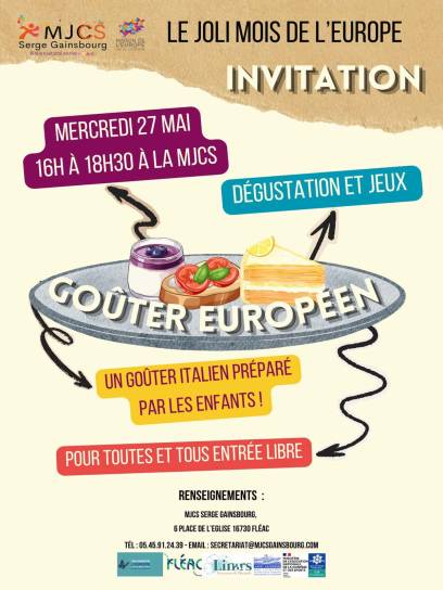 Affiche Goûter Européen - Fléac, Charente, Nouvelle-Aquitaine, France.