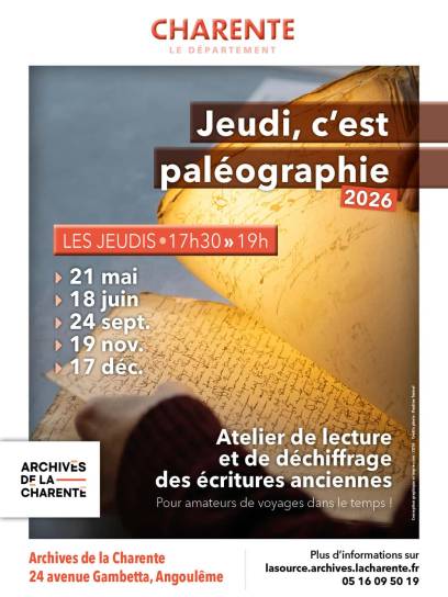 Affiche Jeudi paléo - Angoulême, Charente, Nouvelle-Aquitaine, France.