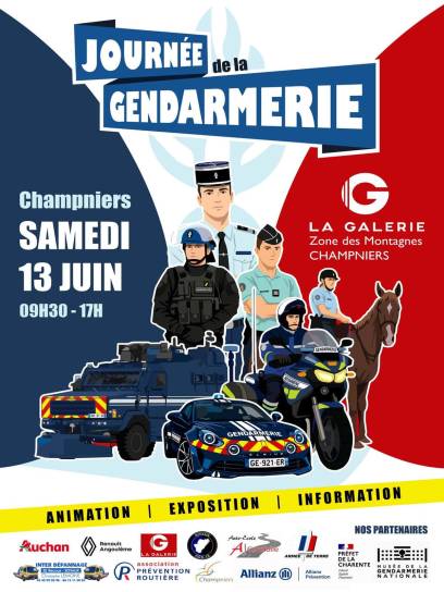 Affiche de la Journée de la Gendarmerie - Champniers, Charente, Nouvelle-Aquitaine, France.