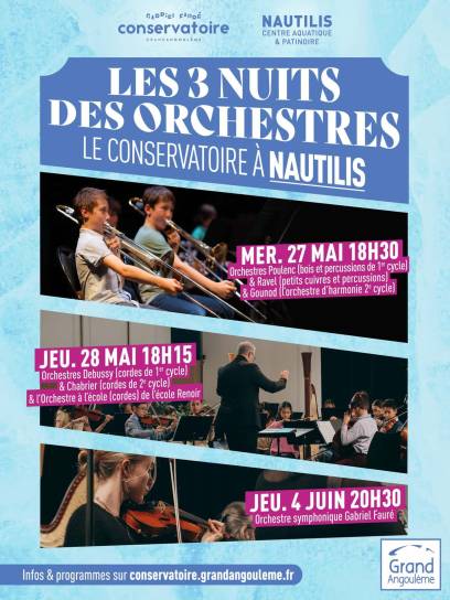 Affiche Les 3 nuits des orchestres - L'Isle-d'Espagnac, Charente, Nouvelle-Aquitaine, France.