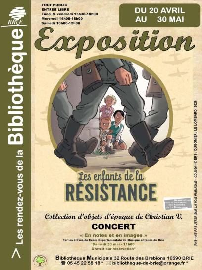 Affiche exposition Les Enfants de la Résistance - Brie, Charente, Nouvelle-Aquitaine, France.