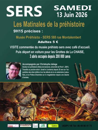 Affcihe Les Matinales de la préhistoire - Sers, Charente, Nouvelle-Aquitaine, France.