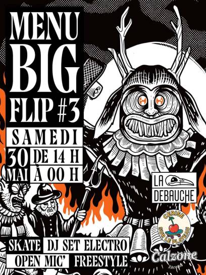 Affiche Menu Big Flip - Angoulême, Charente, Nouvelle-Aquitaine, France.