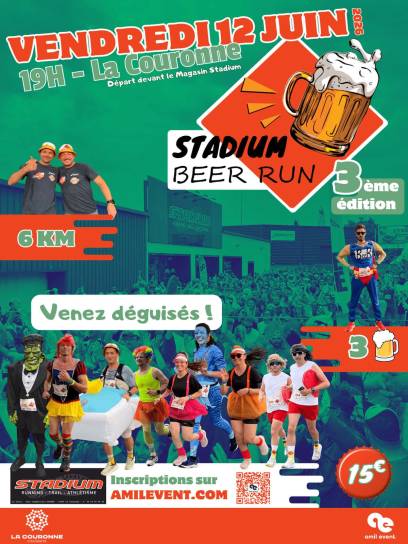 Affiche Stadium Beer Run - La Couronne, Charente, Nouvelle-Aquitaine, France.