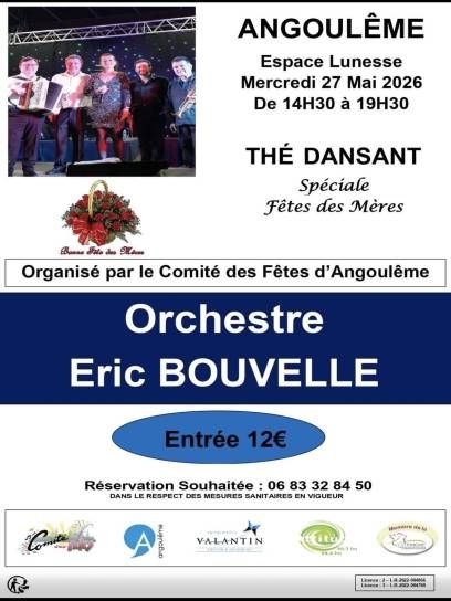 Affiche Thé dansant spécial fête des mères - Angoulême, Charente, Nouvelle-Aquitaine, France.