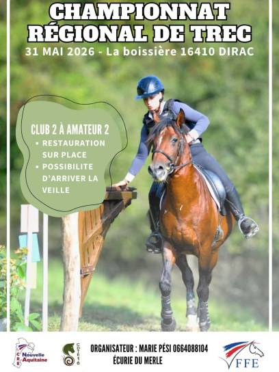 Affiche TREC Club / TREC Amateur - Écurie du Merle - Dirac, Charente, Nouvelle-Aquitaine, France.