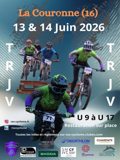 Affiche Trophée Régional des Jeunes Vététistes (TRJV) - La Couronne, Charente, Nouvelle-Aquitaine, France.