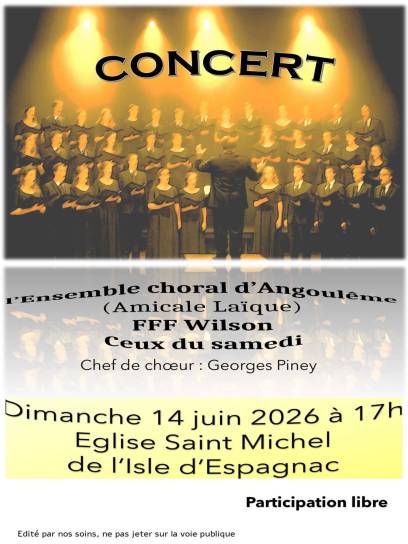 Affiche Concert choral - L'Isle-d'Espagnac, Charente, Nouvelle-Aquitaine, France.