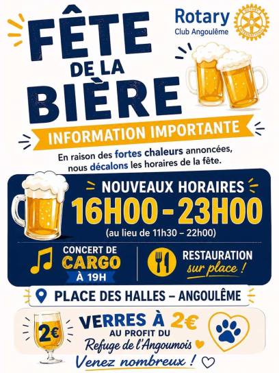 Affiche de la fête de la bière et des produits du terroir - Angoulême, Charente, Nouvelle-Aquitaine, France.