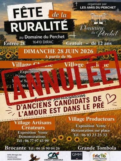 Affiche Fête de la ruralité - Dirac, Charente, Nouvelle-Aquitaine, France.
