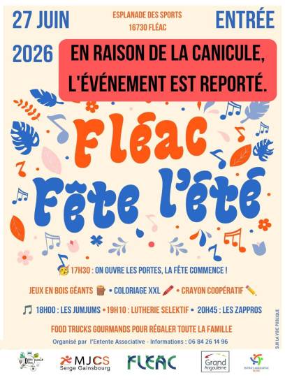 Affiche Fléac fête l'été - Fléac, Charente, Nouvelle-Aquitaine, France.