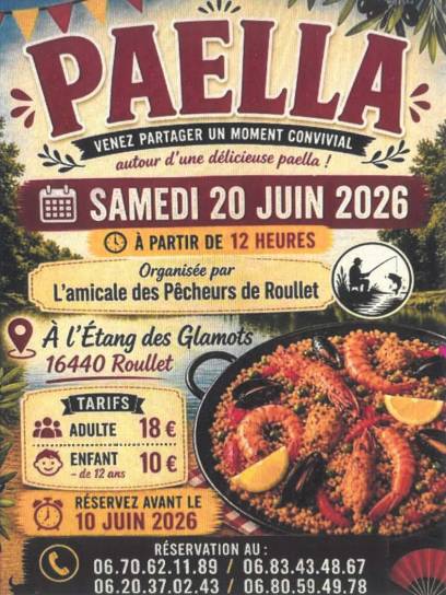 Affiche Grande paella conviviale - Roullet-Saint-Estèphe, Charente, Nouvelle-Aquitaine, France.